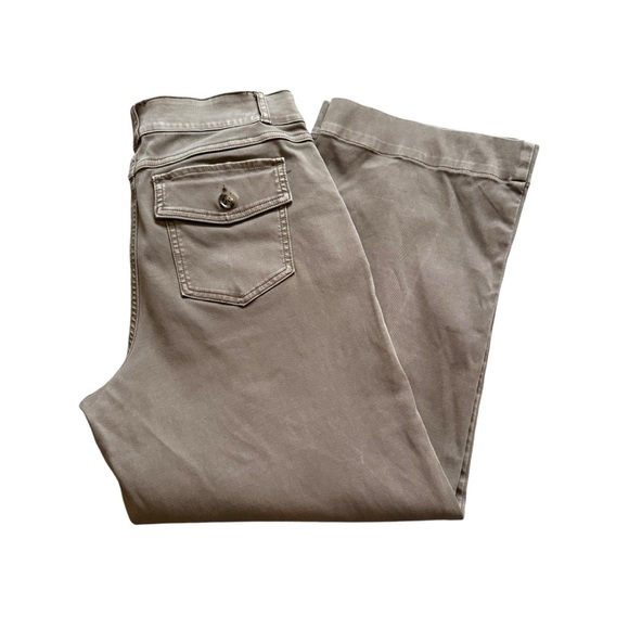 Spanx Twill Wide Leg Crop Pull on High Waist Casual Trouser Pants Womens Large - Picture 6 of 15